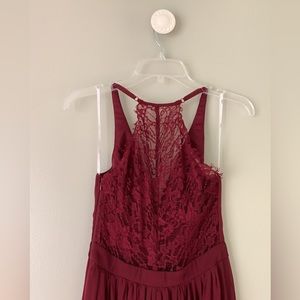 COPY - Lulus lace back women’s formal dress with chiffon flowy skirt size S